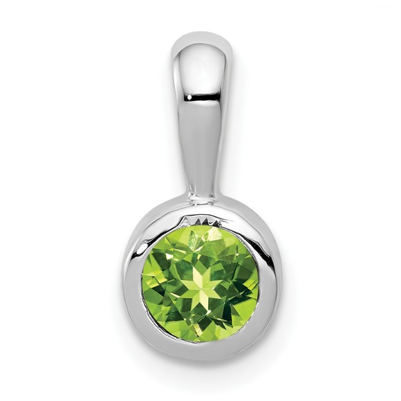 14k White Gold .55 Peridot August Birthstone Ladies Charm...